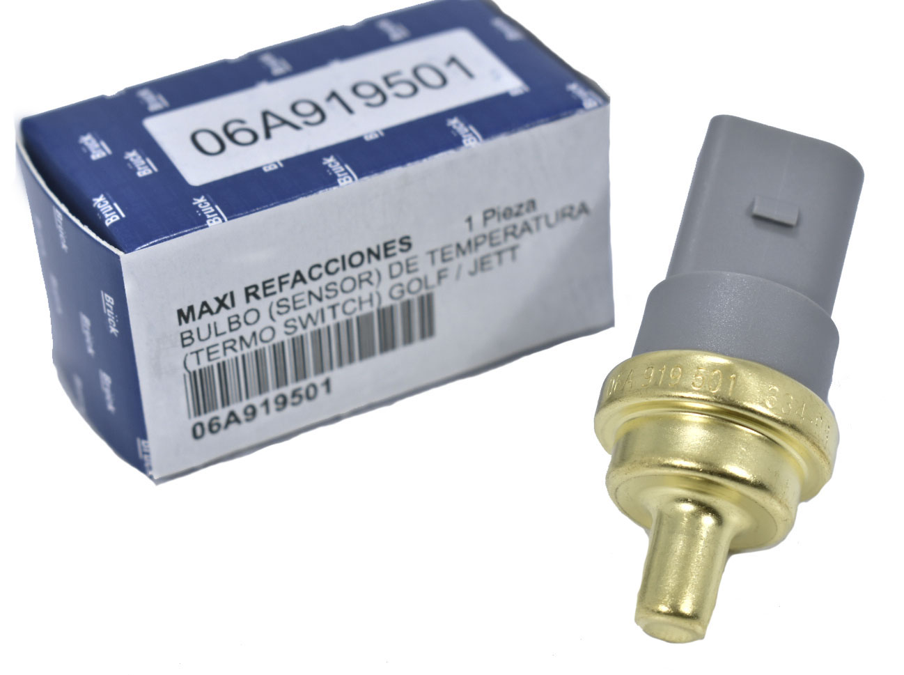 06A919501BULBO (SENSOR) DE TEMPERATURA REFRIGERANTE (TERMO SWITCH)GOLF / JETTA A4 (MK4) (99-05), CLASICO A5 (MK5) (06-15), A6, NEW BEETLE, BORA A5 (MK5) (05-EN ADELANTE), AMAROK (10-18), GOL G6 / SAVEIRO G6 (10-17), POLO (10-19), SPORTVAN (04-10), SAVEIRO G6 (10-17), SEAT IBIZA / CORDOBA (00-09), LEON (MK1) (01-05) 1.8, 2.0 LITROS, AUDI A1 (11-17) 1.4 LITROS, AUDI A3 / S3 / A4 / S4 / TT (97-13) 1.8 TURBO, EUROVAN T4 (00-04) 2.5 LITROS 5 CILINDROS, T5 (05-09) TDI 1.9, 2.0 LITROS (DIESEL) (GRIS) 2 PINES (VA EN EL RADIADOR) Y MANDA LA TEMPERATURA AL MOTOVENTILADOR06A919501 / 06A919501A - Imagen 5