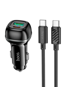 Alternative view of Cargador De Auto Dual Hoco Z58a Rank 48w + Cable Tipo C