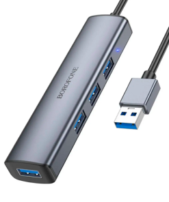 Alternative view of Adaptador Hub Usb 4 en 1 Borofone Dh12 Gris