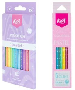 lapices de colores pastel Kiut, x6 y x12 unidades
