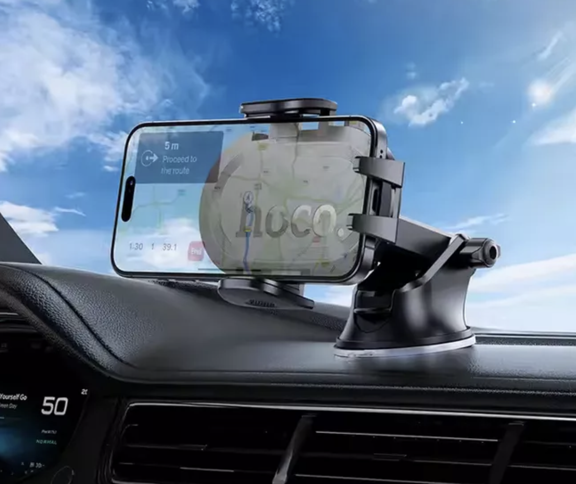 Soporte De Auto Tablero Parabrisas Hoco H54 Negro - Imagen 3
