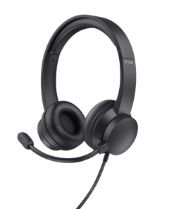 Audífonos Trust Ayda Para Pc Conexion Usb Negro